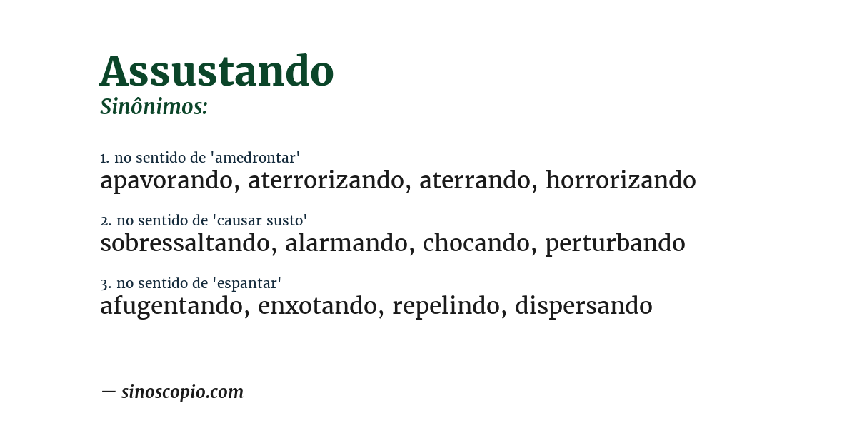 Sinônimo de assustando