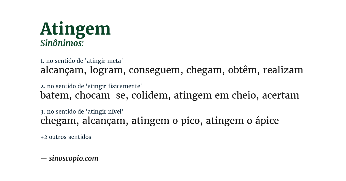 Sinônimo de atingem