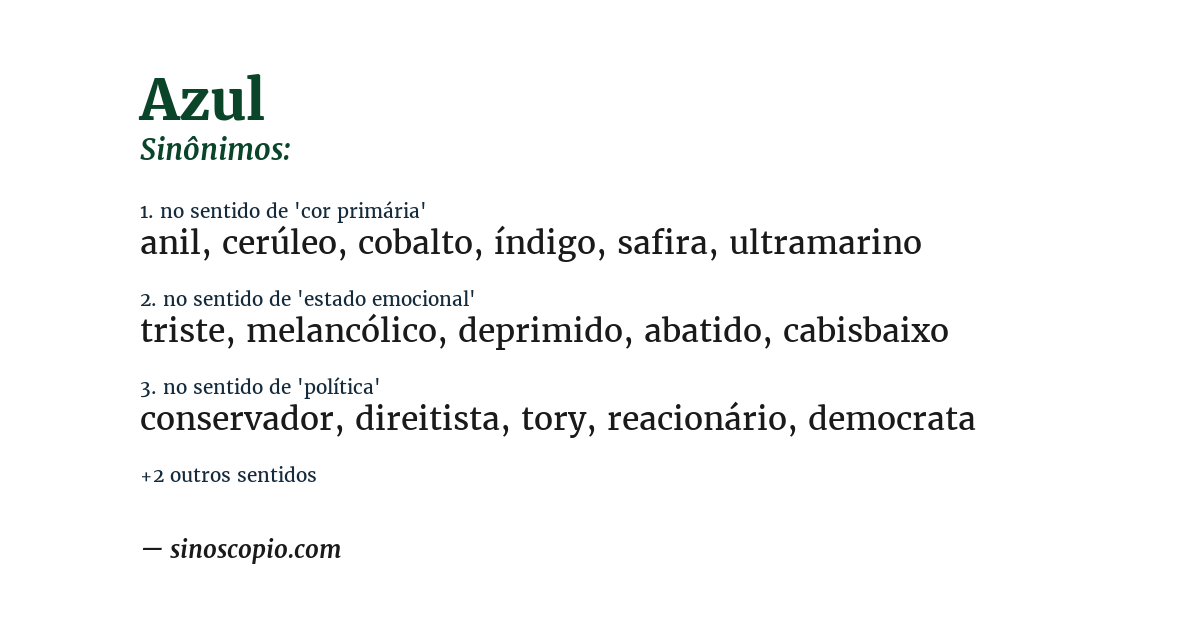 Sinônimo de azul