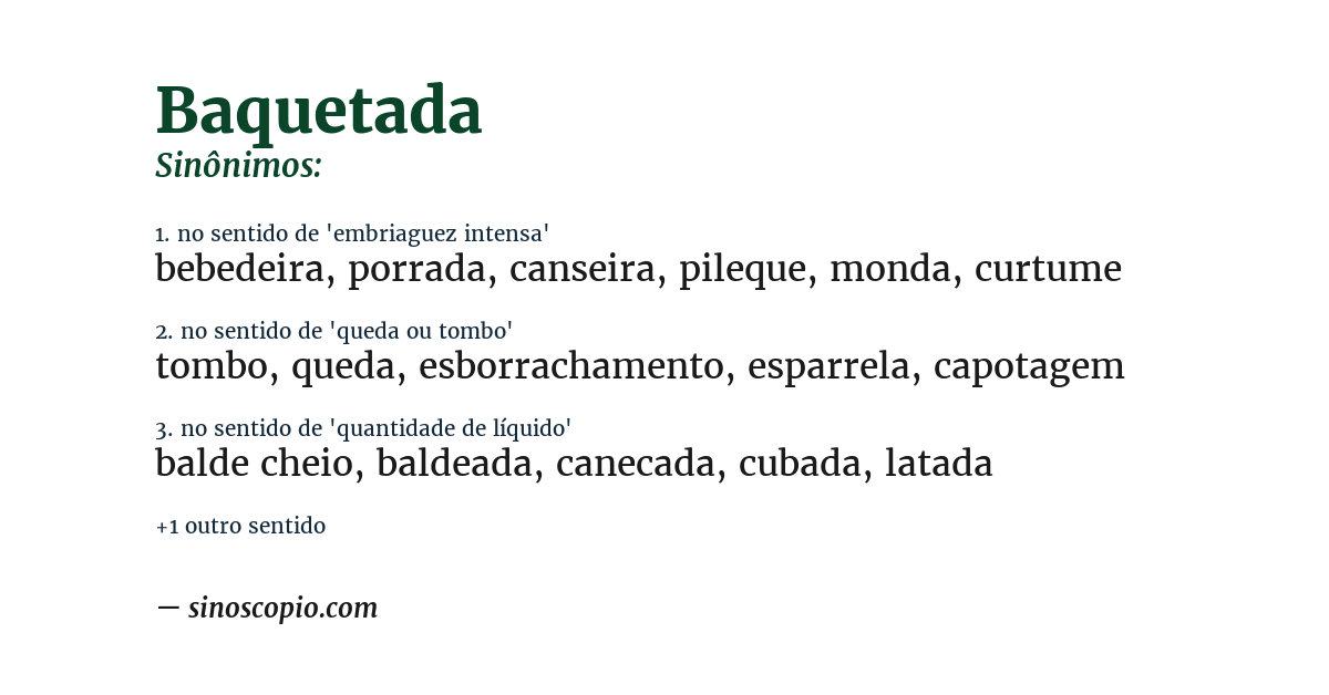 Sinônimo de baquetada