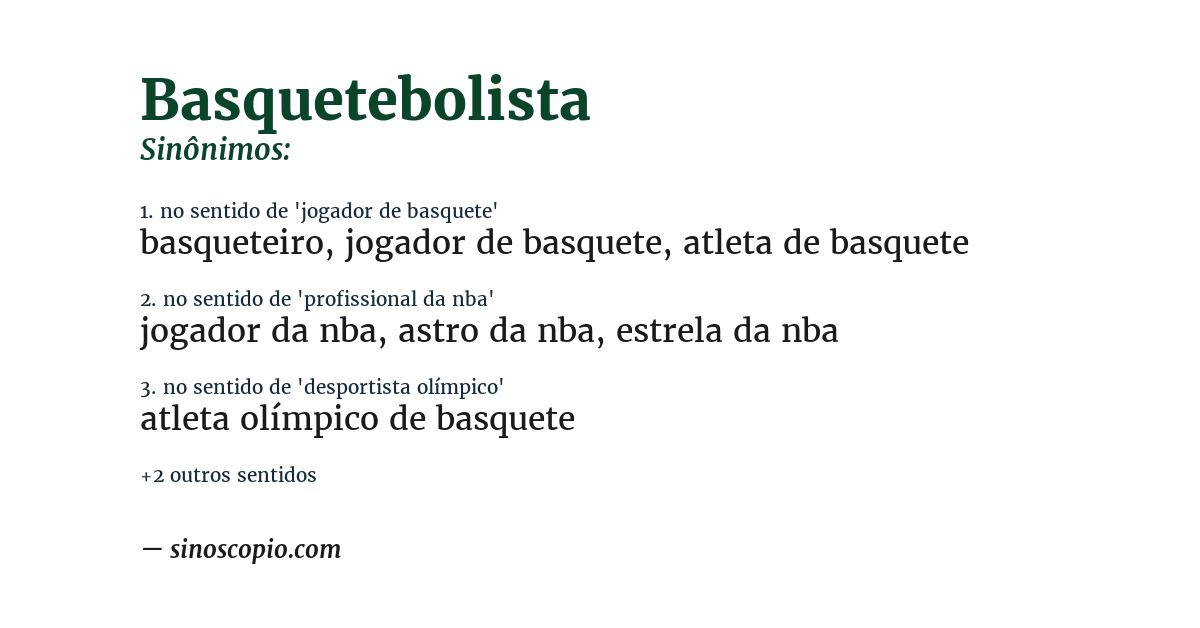 Sinônimo de basquetebolista