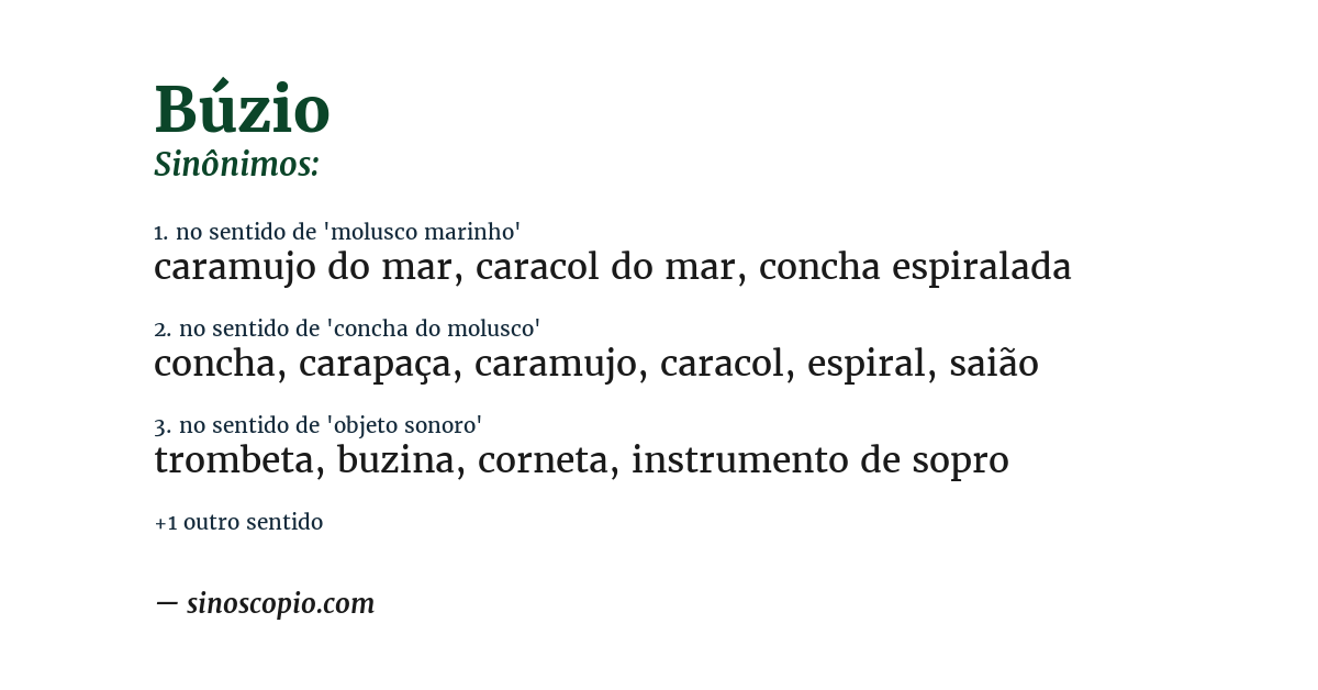 Sinônimo de búzio