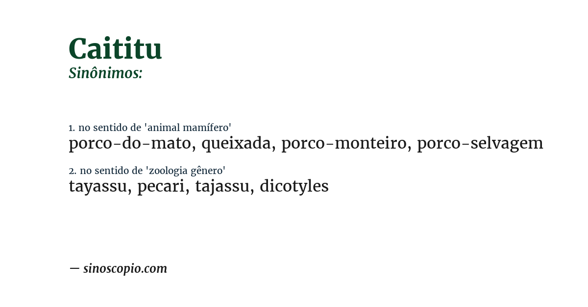 Sinônimo de caititu