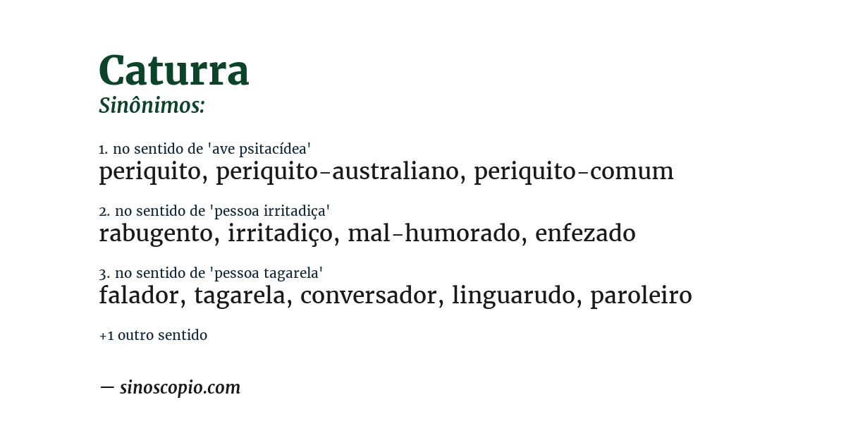 Sinônimo de caturra