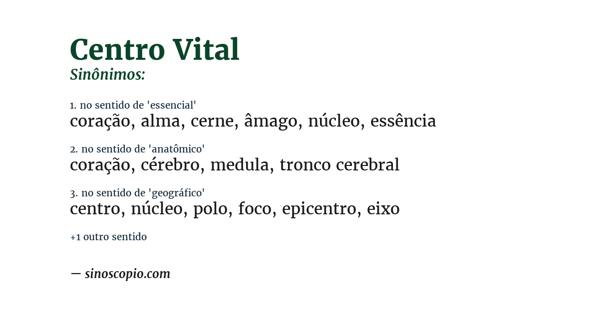 Sinônimo de centro vital