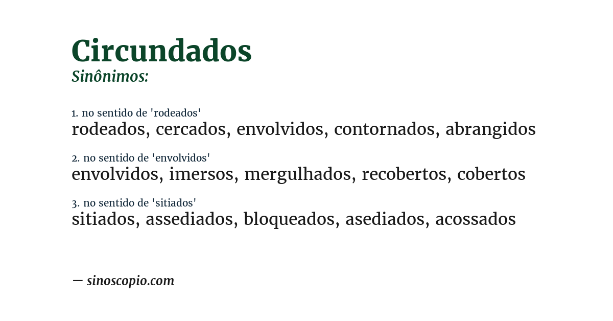 Sinônimo de circundados
