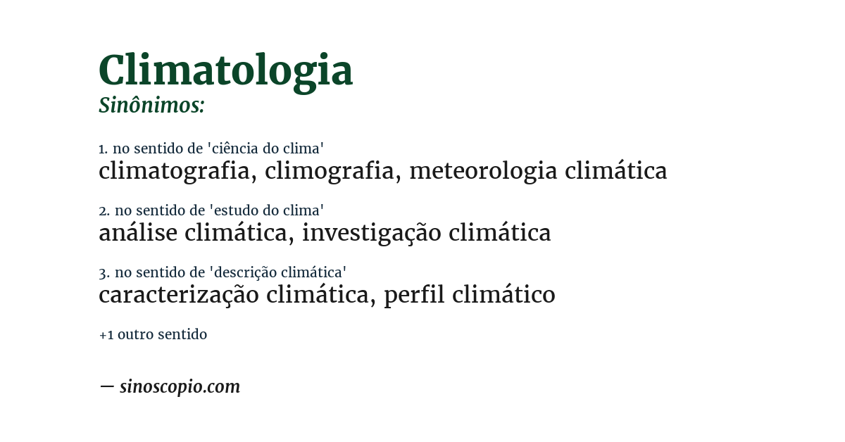 Sinônimo de climatologia