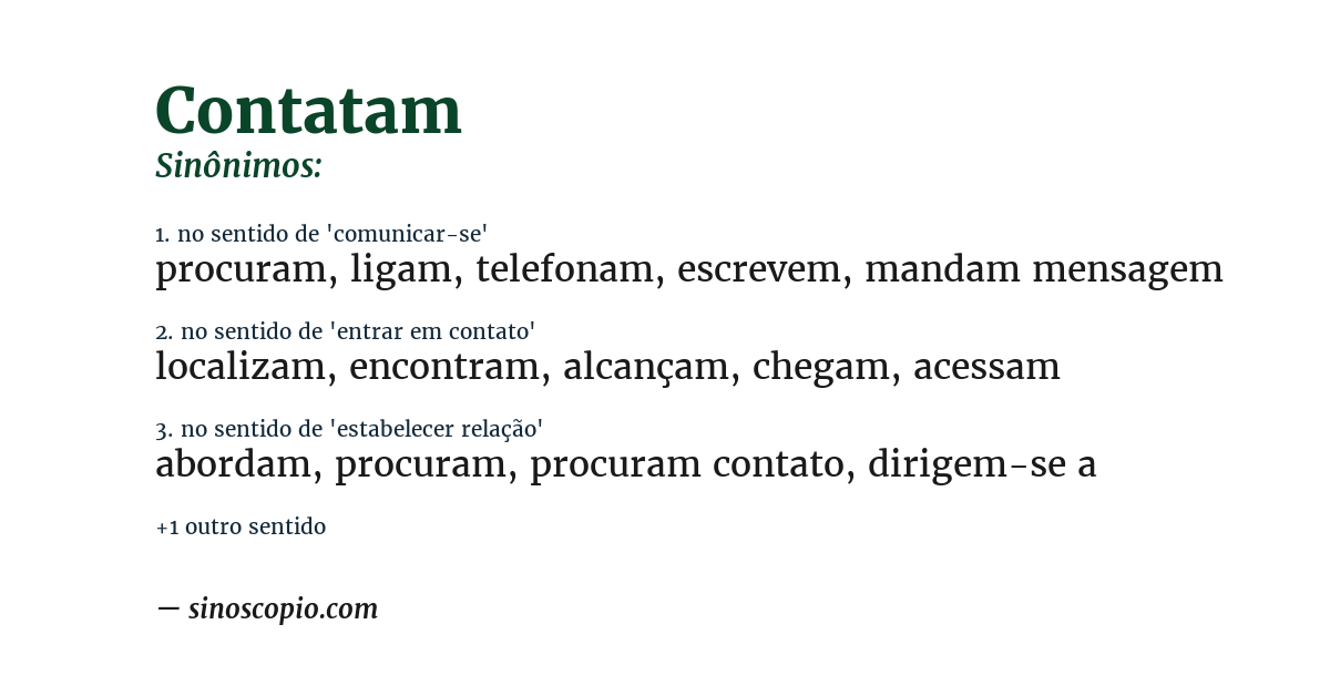 Sinônimo de contatam