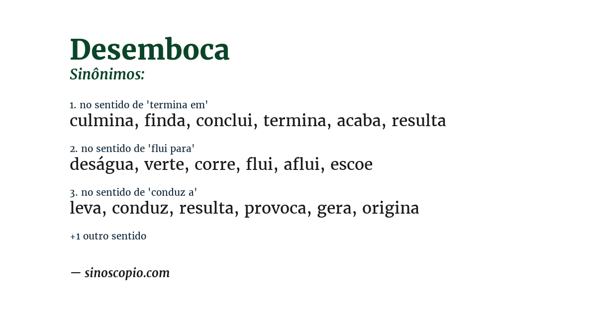 Sinônimo de desemboca