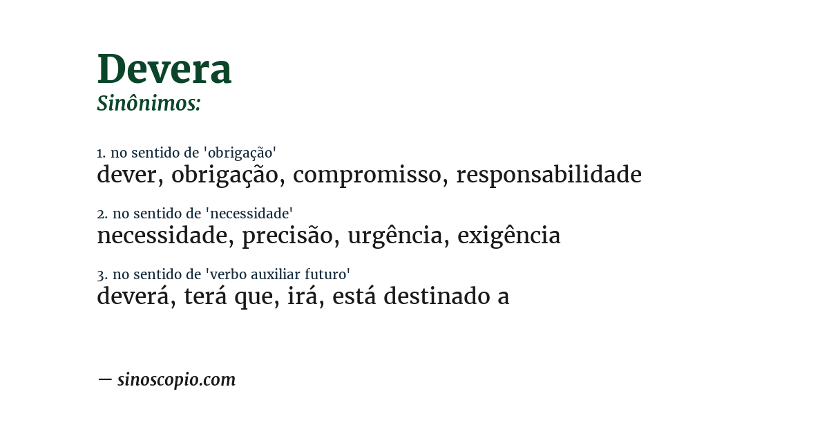 Sinônimo de devera
