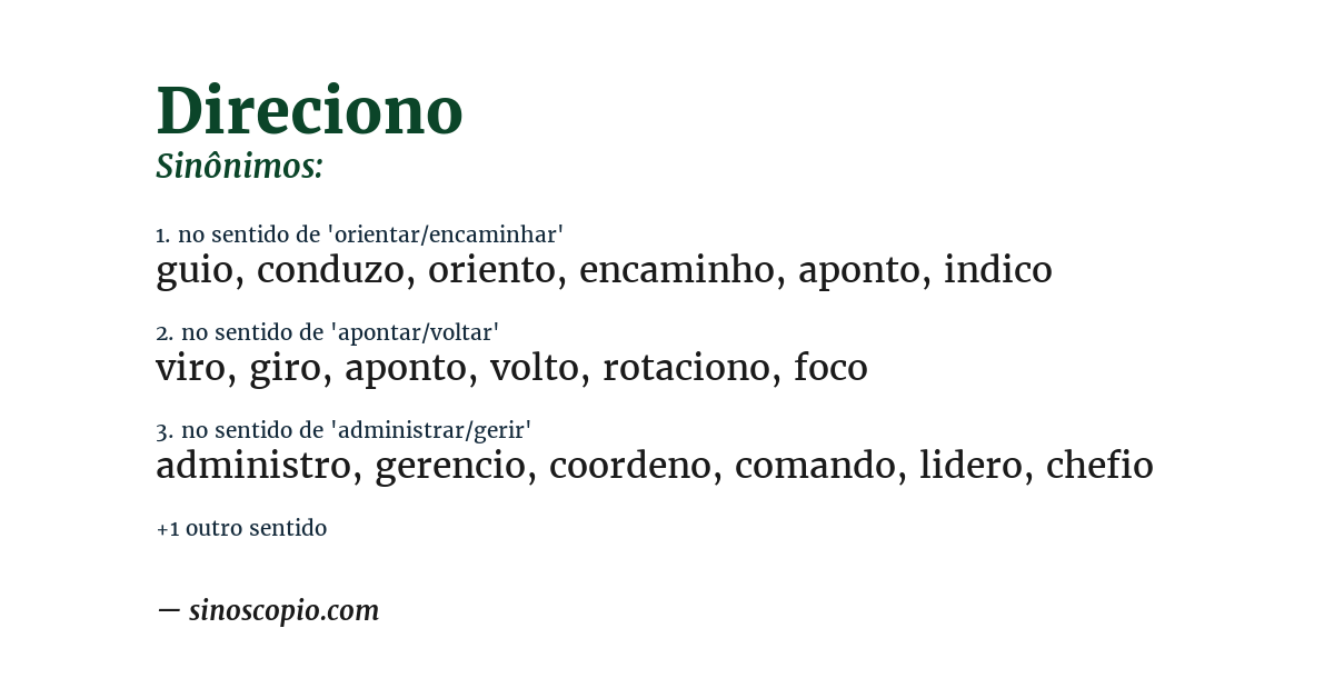 Sinônimo de direciono