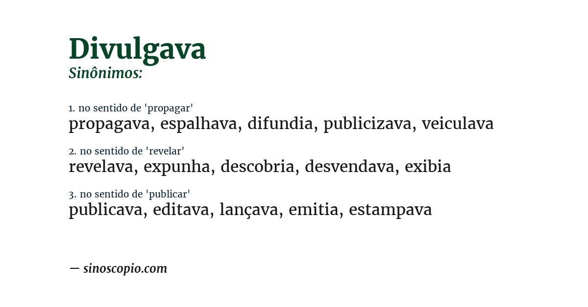 Sinônimo de divulgava