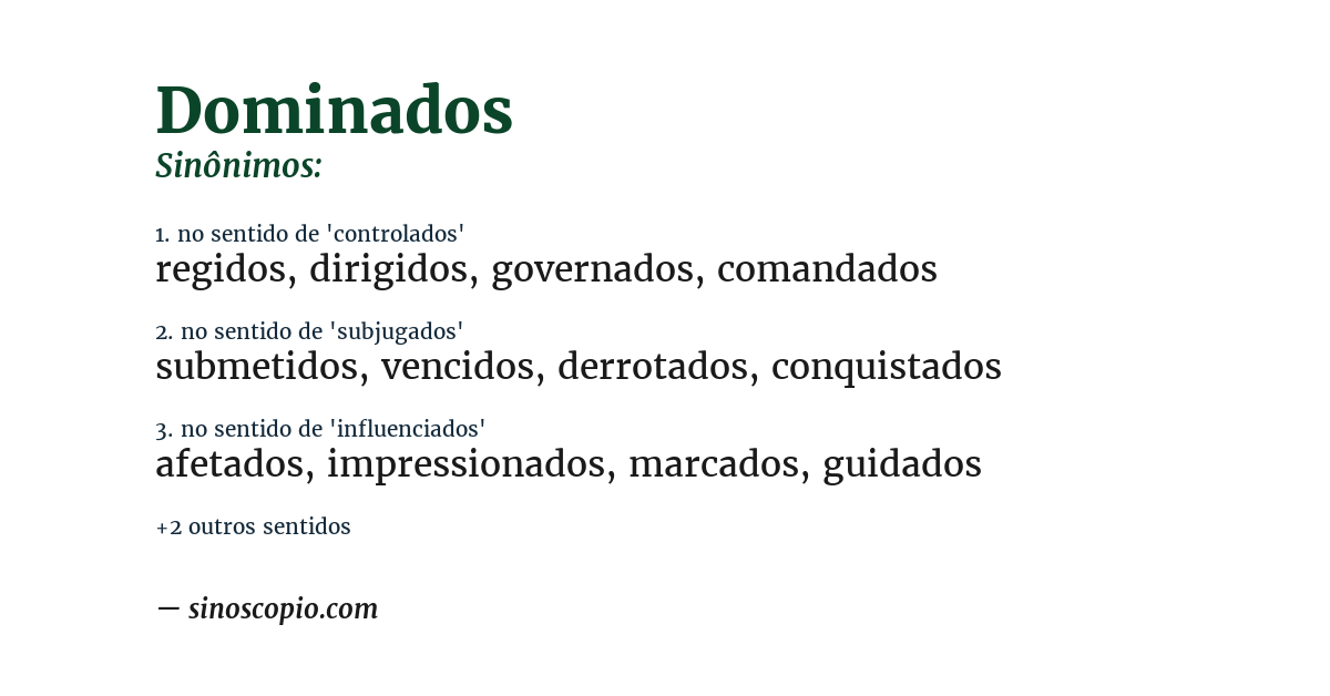 Sinônimo de dominados