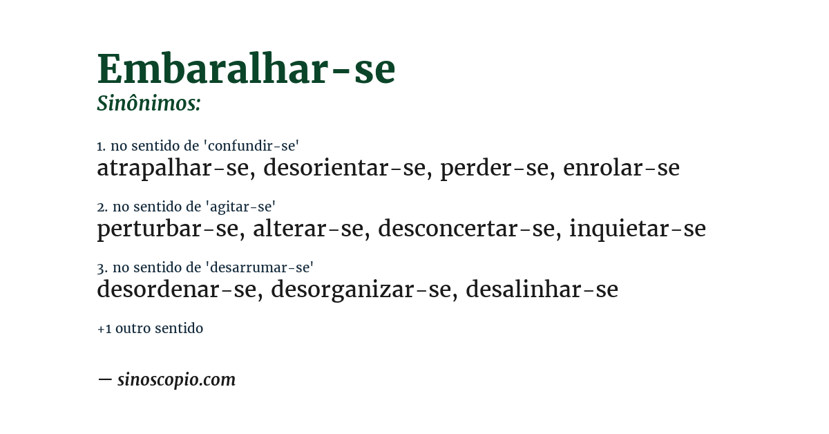 Sinônimo de embaralhar-se