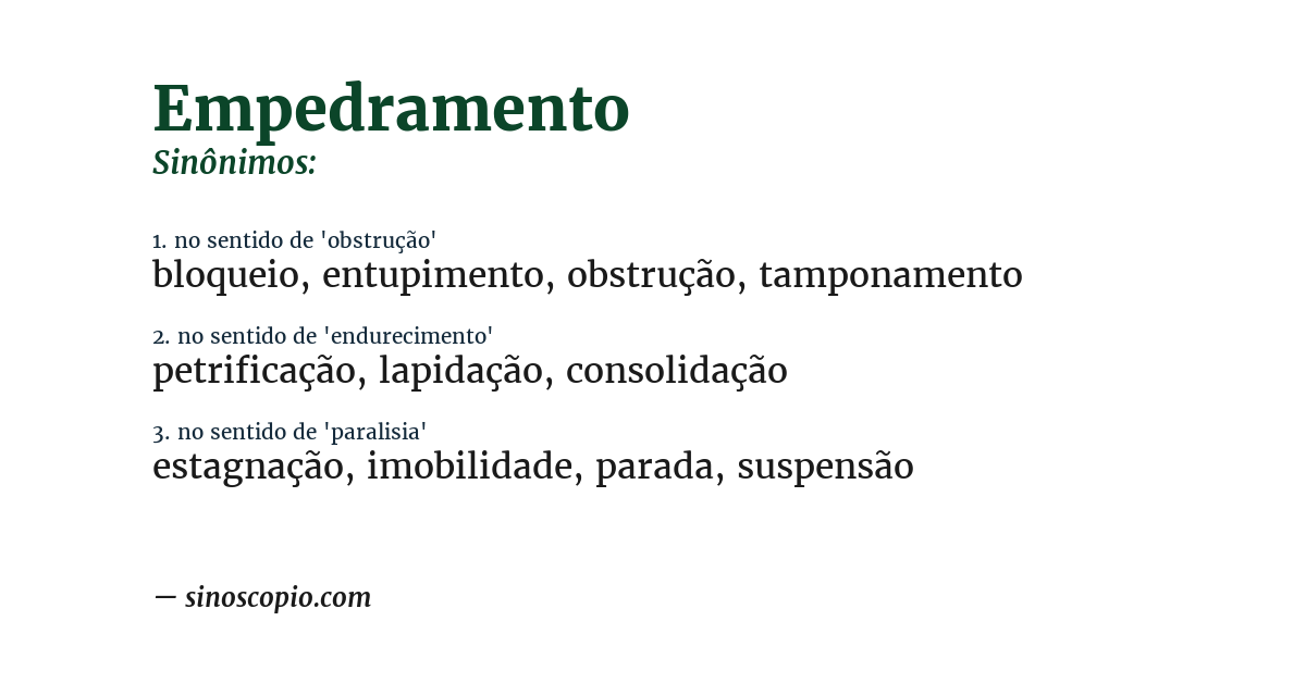 Sinônimo de empedramento