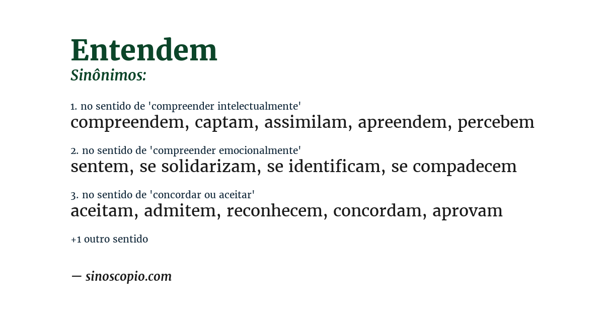Sinônimo de entendem