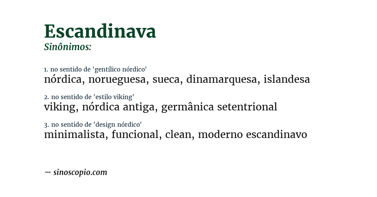 Sinônimo de escandinava