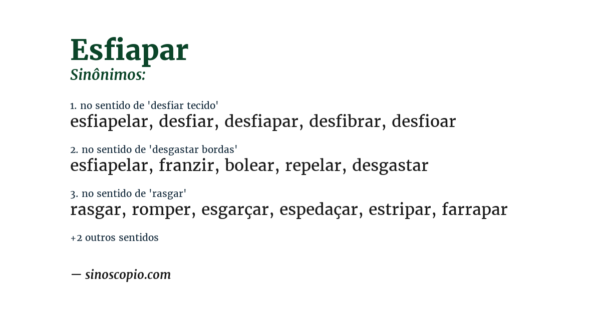 Sinônimo de esfiapar