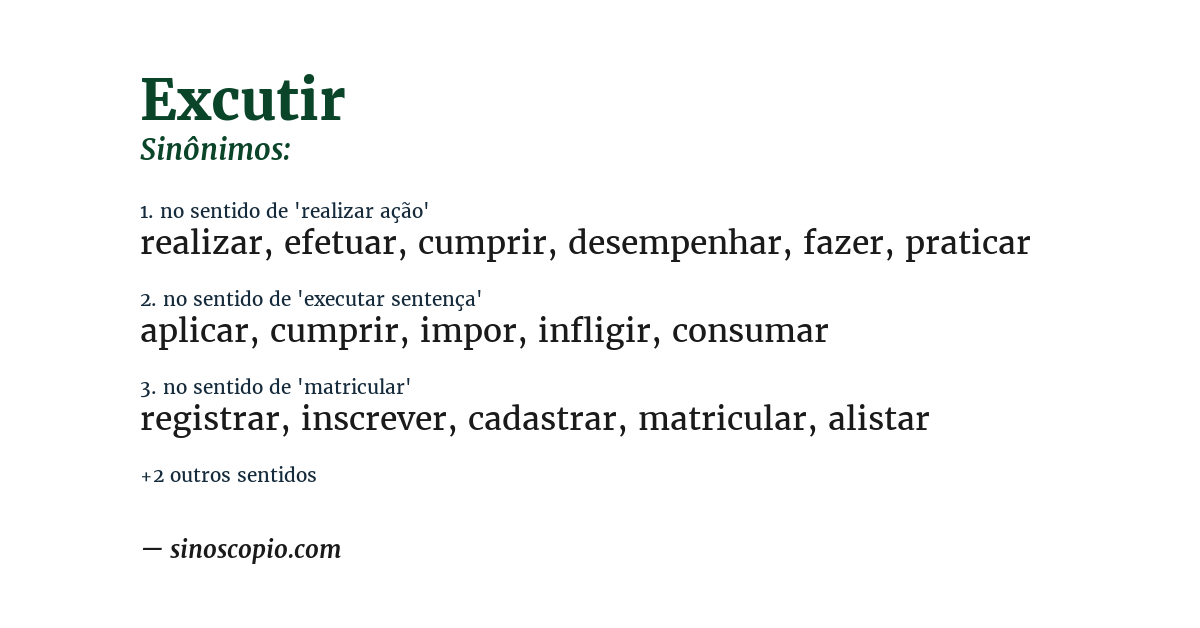 Sinônimo de excutir