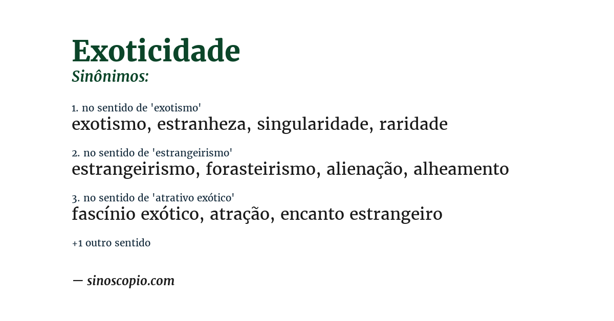 Sinônimo de exoticidade