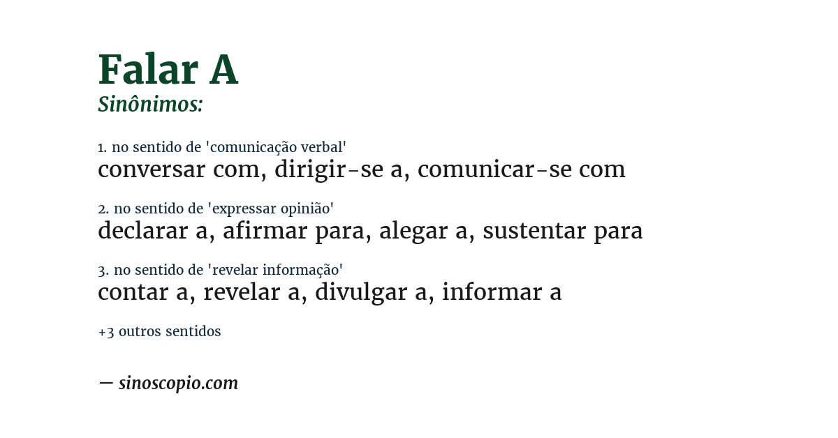 Sinônimo de falar a