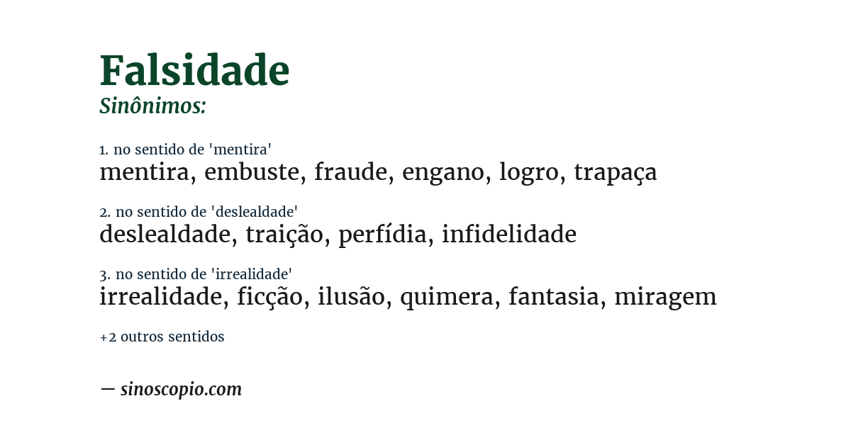 Sinônimo de falsidade