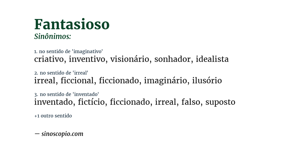 Sinônimo de fantasioso