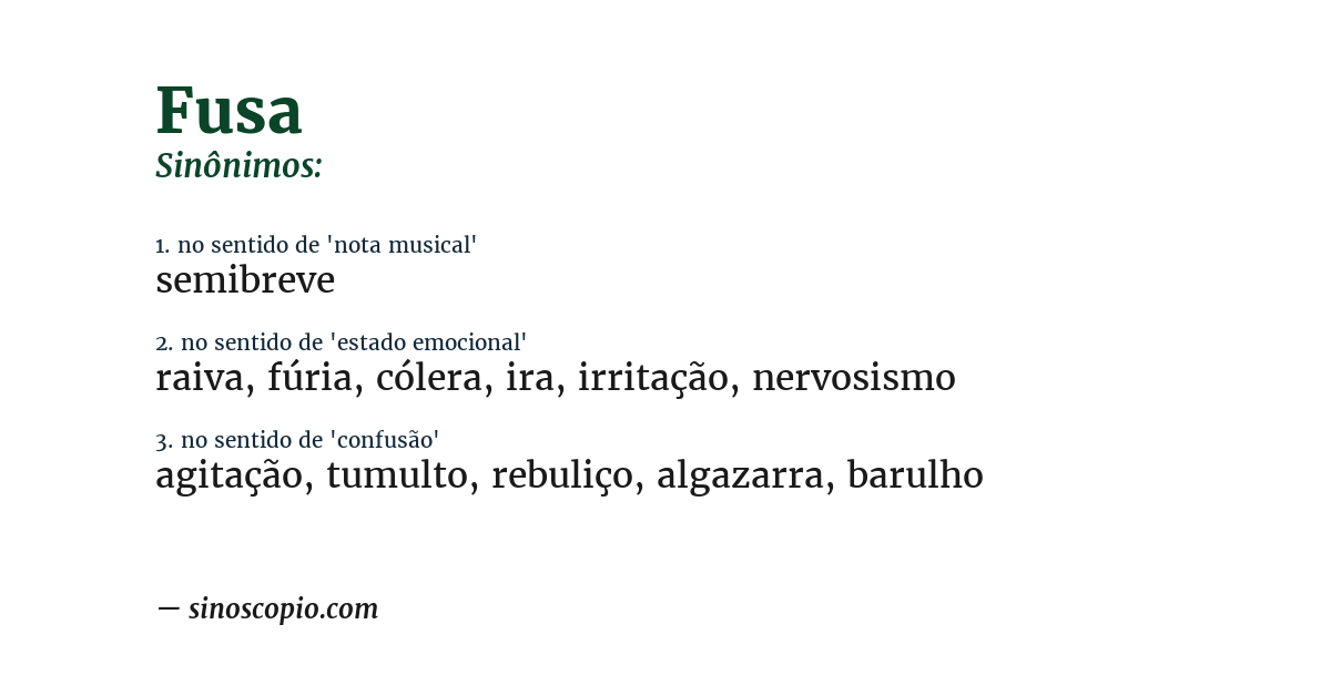 Sinônimo de fusa