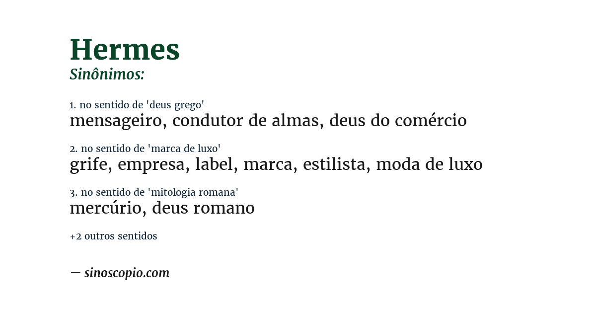 Sinônimo de hermes