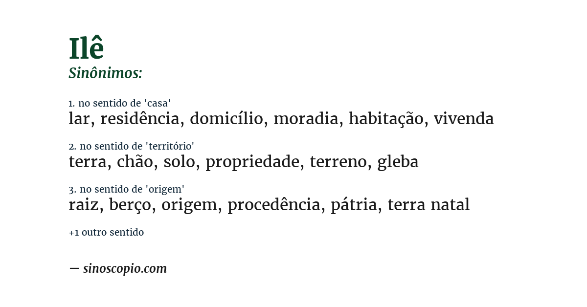 Sinônimo de ilê