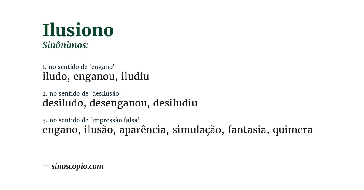 Sinônimo de ilusiono