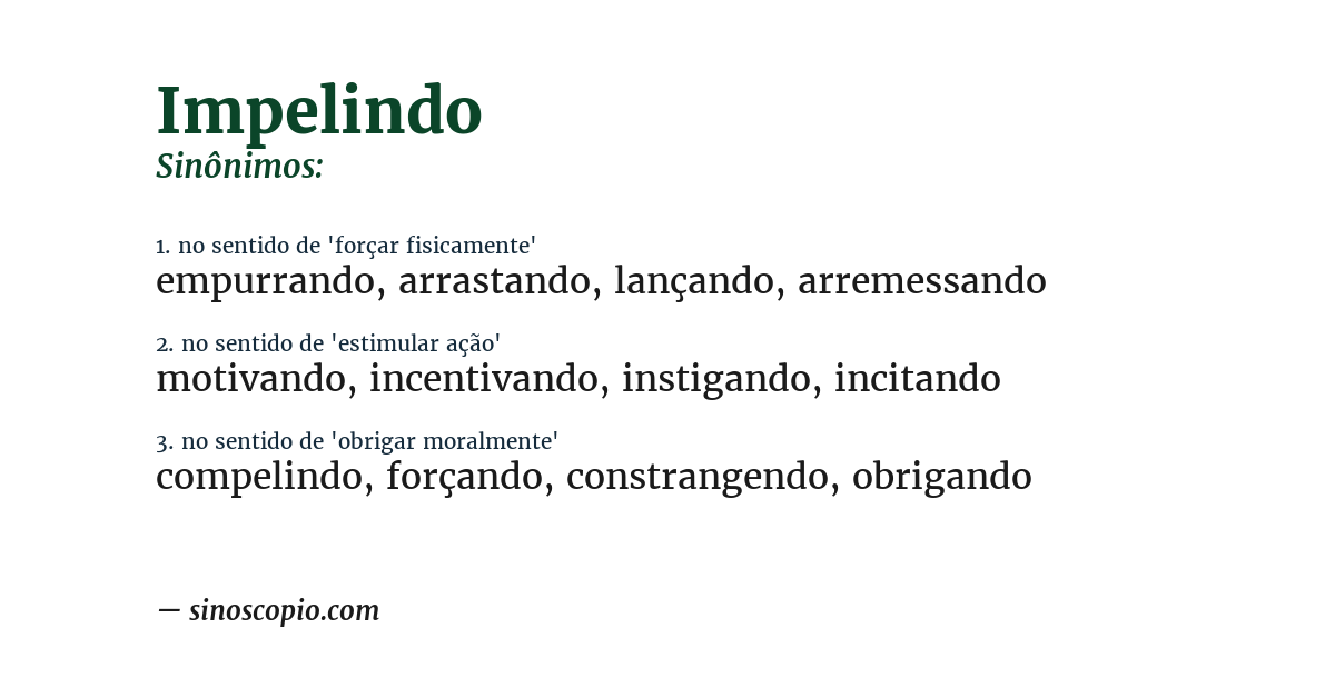 Sinônimo de impelindo