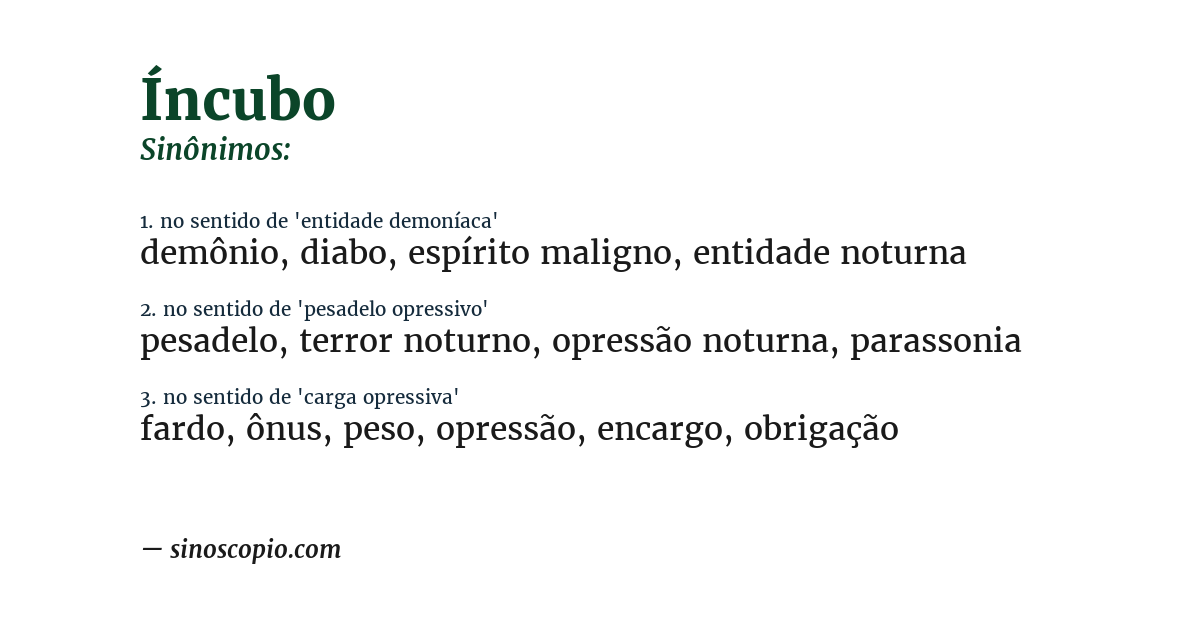 Sinônimo de íncubo