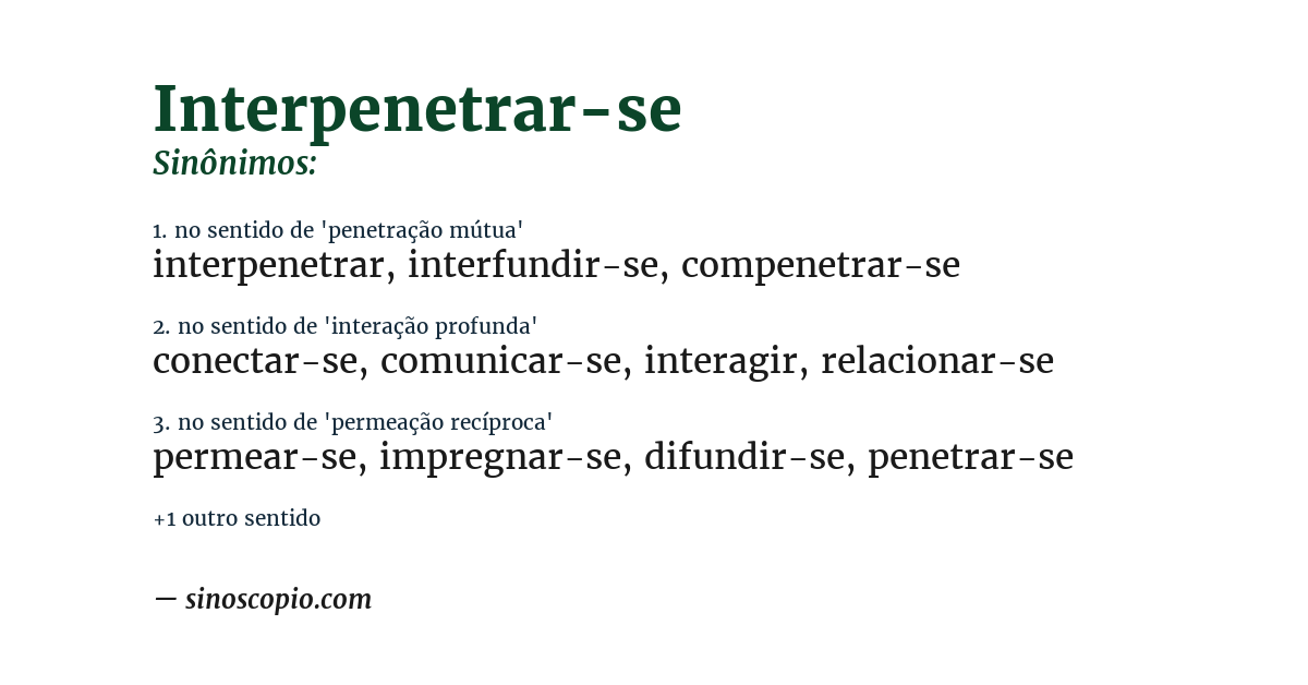 Sinônimo de interpenetrar-se