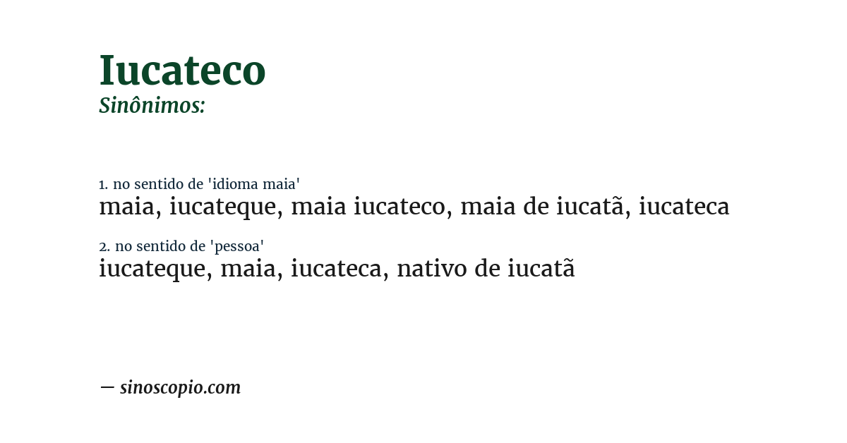 Sinônimo de iucateco