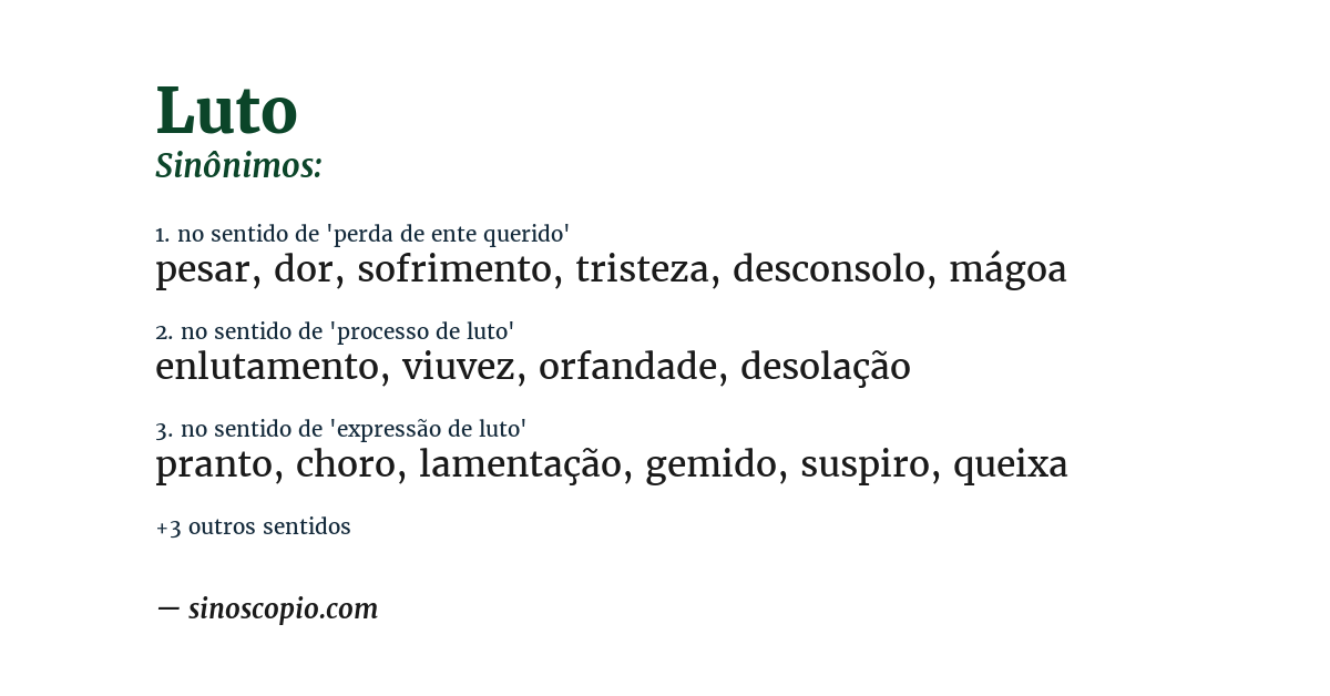 Sinônimo de luto