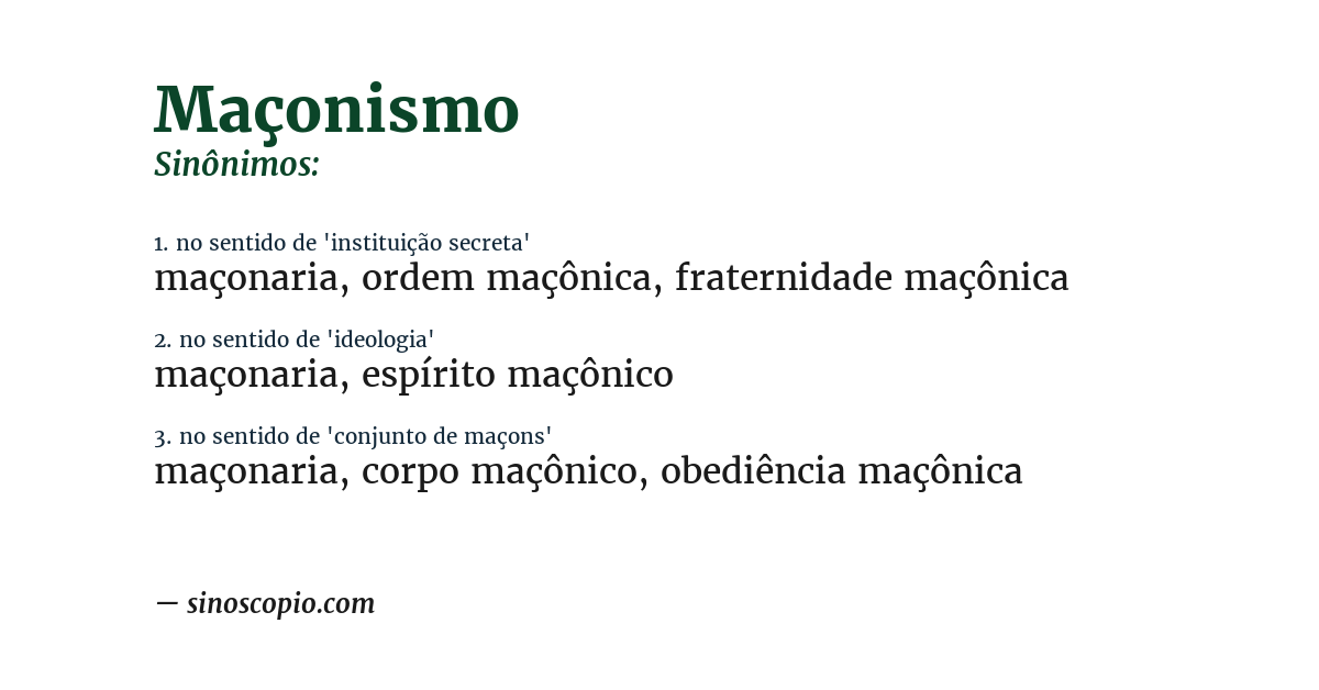 Sinônimo de maçonismo