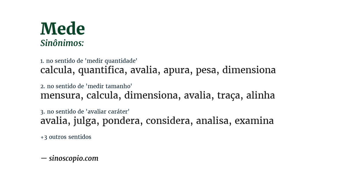 Sinônimo de mede