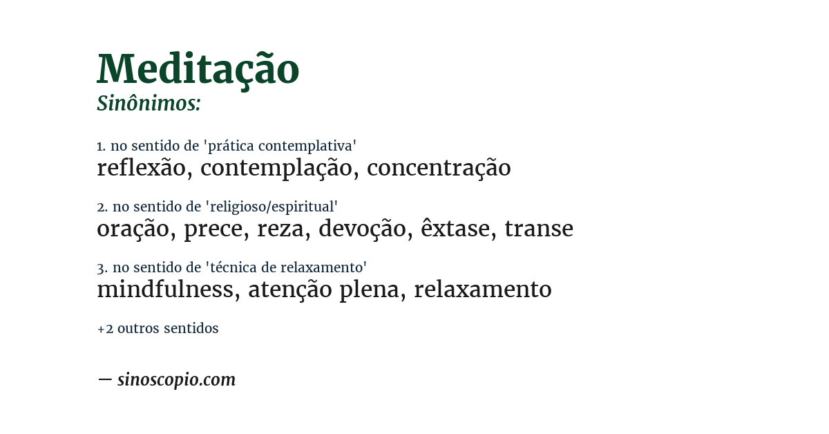 Sinônimo de meditação