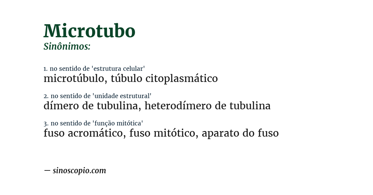 Sinônimo de microtubo