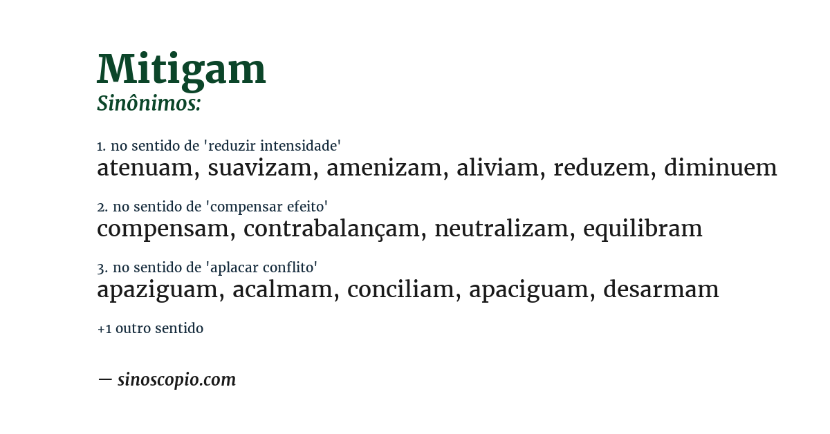 Sinônimo de mitigam
