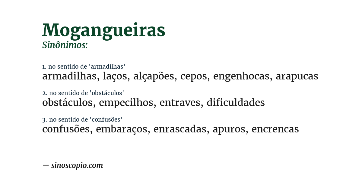 Sinônimo de mogangueiras