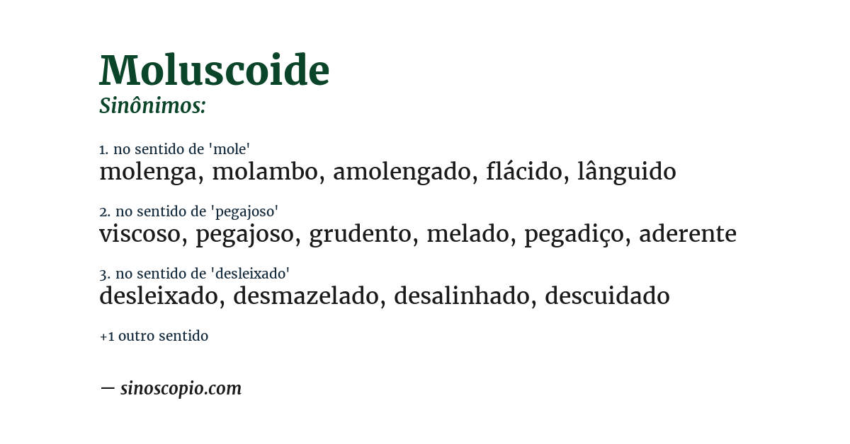 Sinônimo de moluscoide