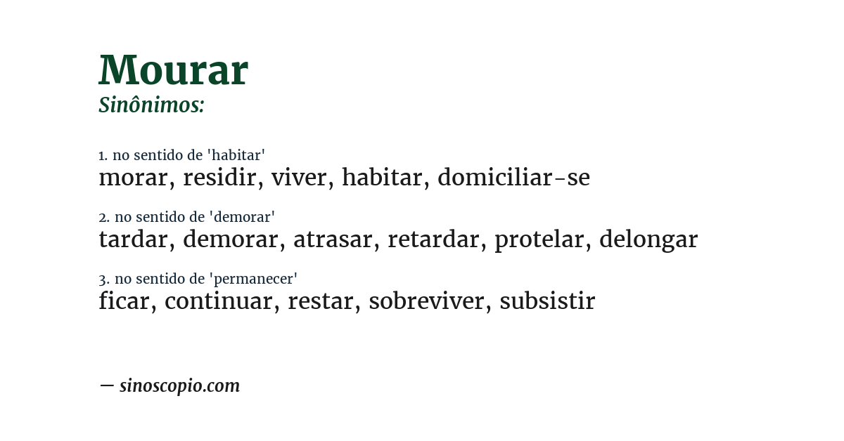 Sinônimo de mourar