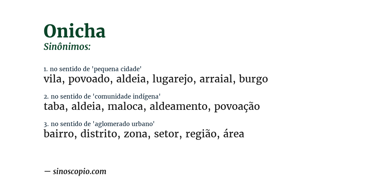 Sinônimo de onicha