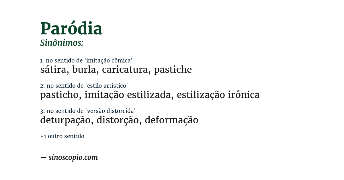 Sinônimo de paródia
