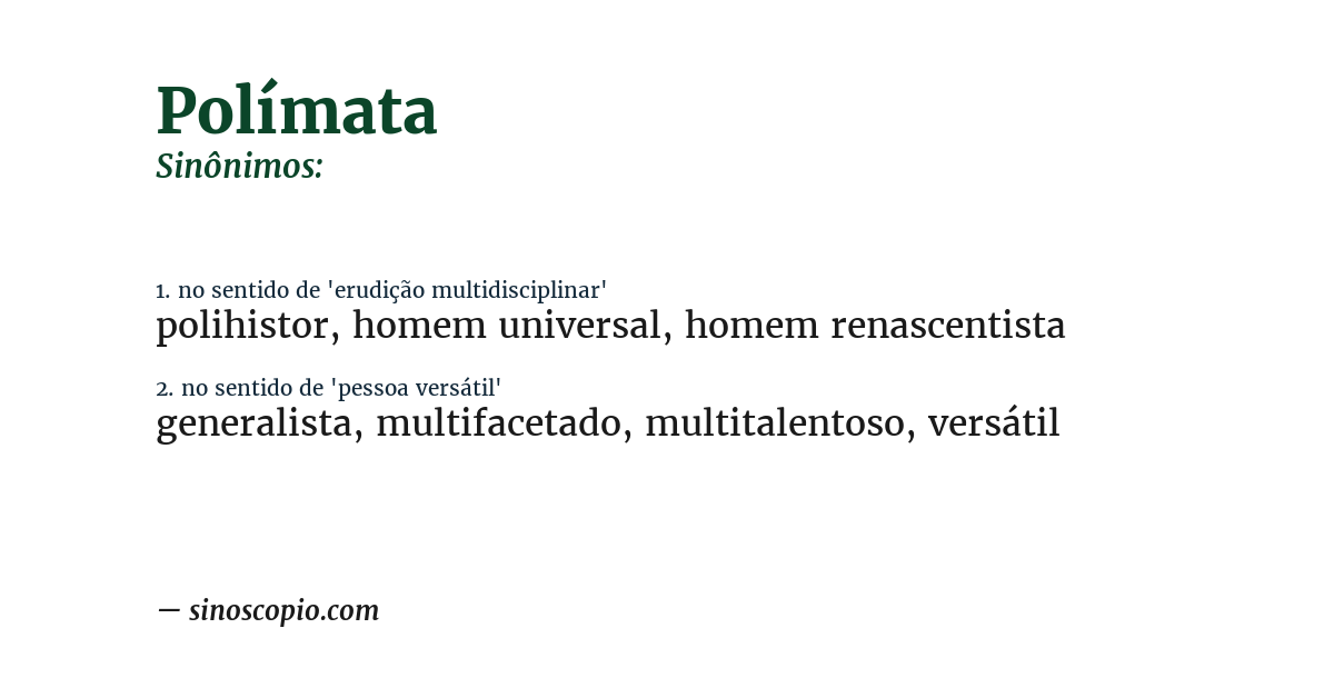 Sinônimo de polímata