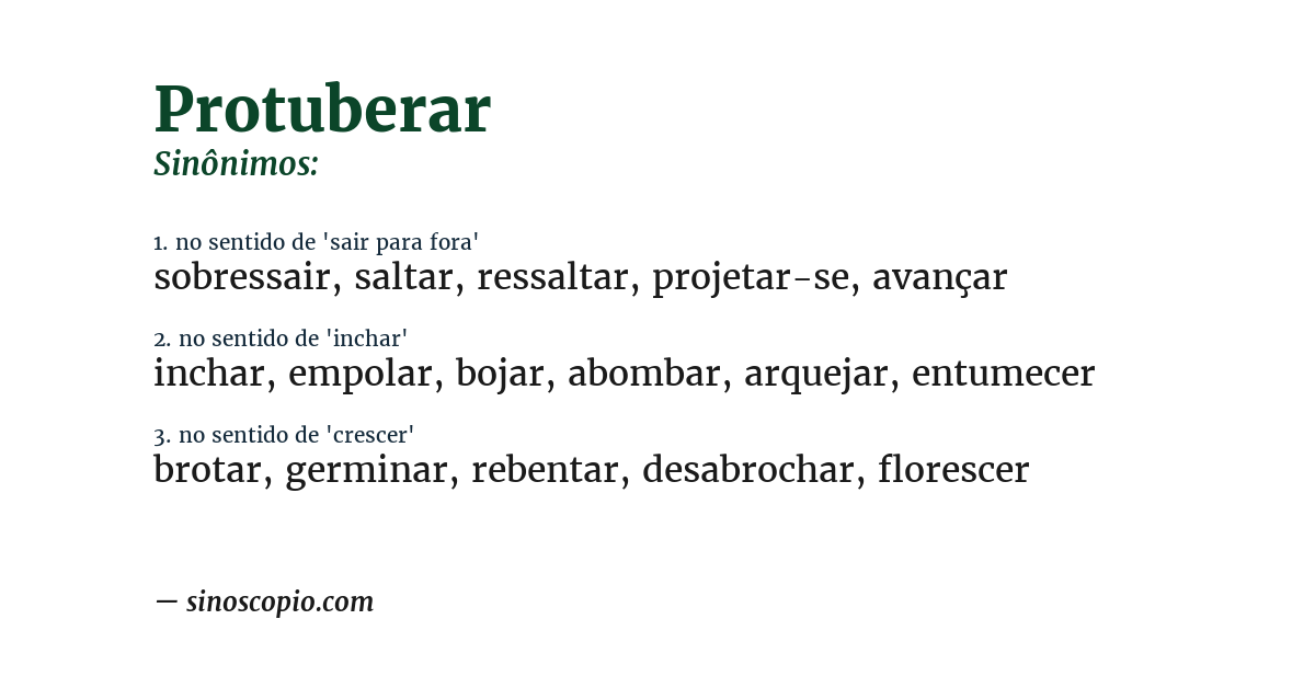 Sinônimo de protuberar