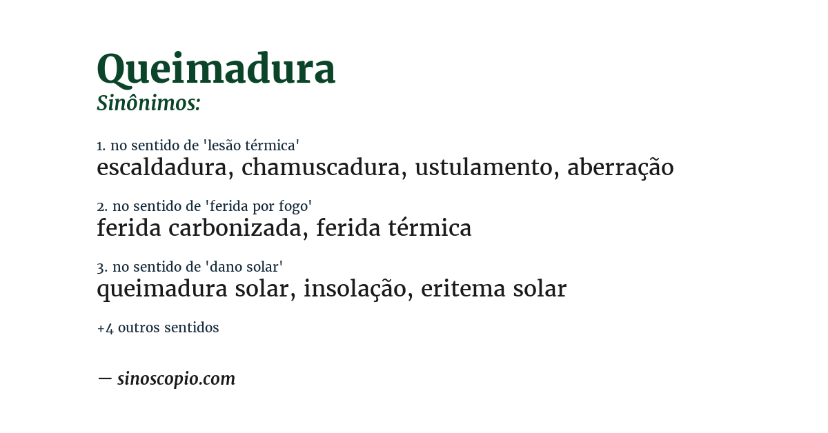 Sinônimo de queimadura