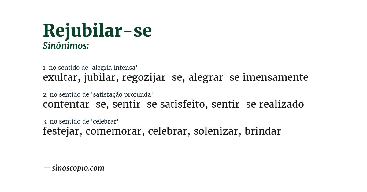 Sinônimo de rejubilar-se